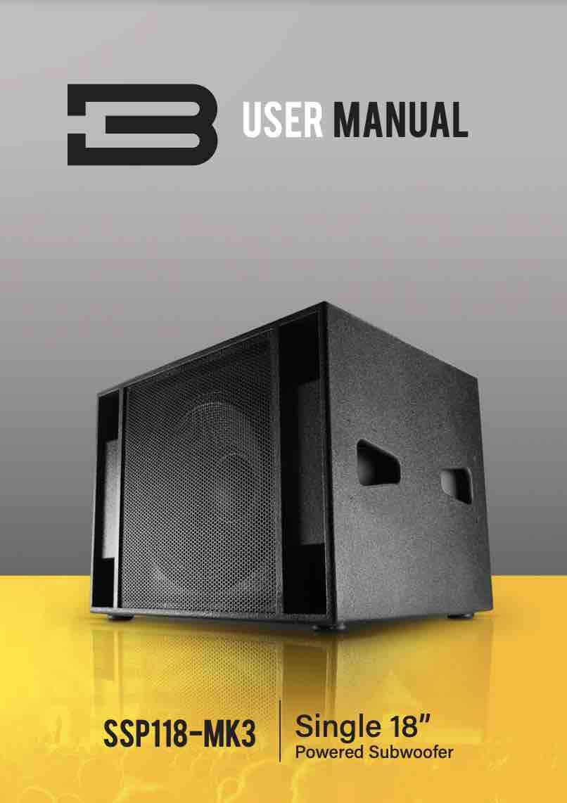 BASSBOSS SSP118 MKIII Manual PDF