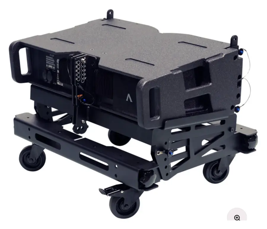 Avante ATC328 transport cart loaded with ATL328 line array modules