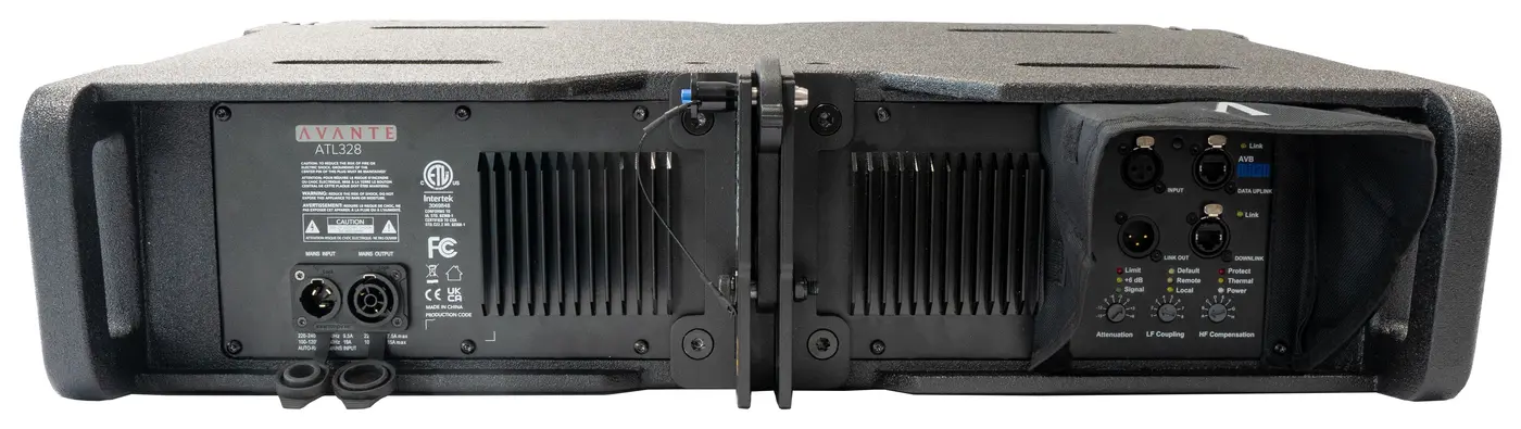 Avante AKRO ATL328 rear amplifier panel with Class D amplification and network connections