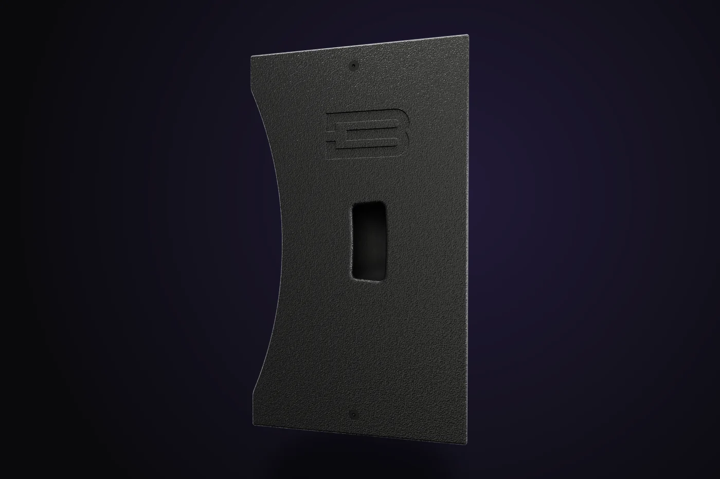 BASSBOSS AT112-MK3 side profile showing the scalloped curved cabinet and recessed side handles