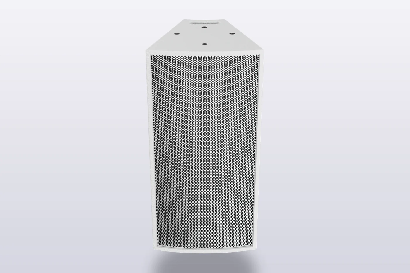BASSBOSS AT112-MK3 white cabinet side profile showing the scalloped continuous grille