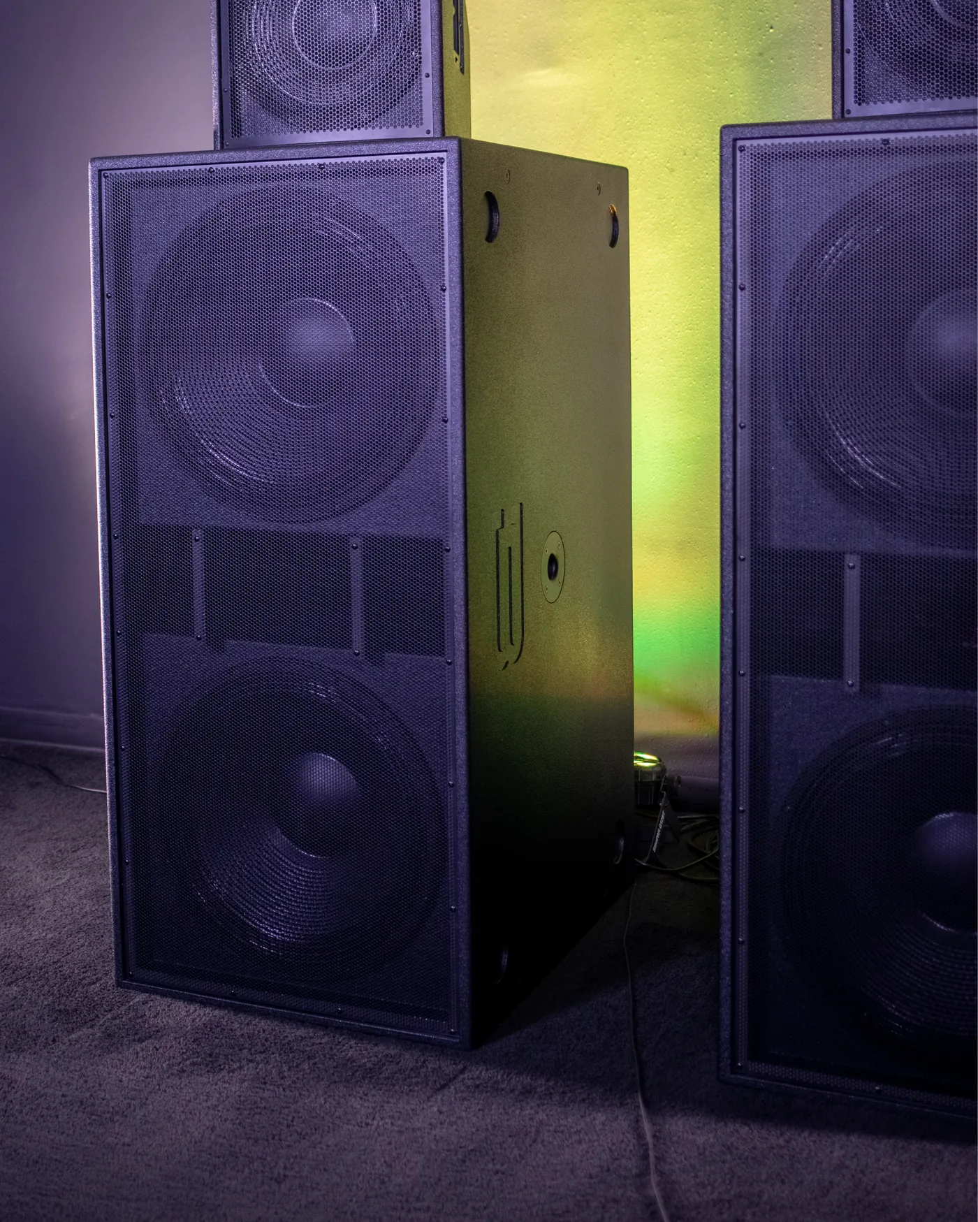 BASSBOSS SSP218 dual-18 subwoofer deployed at an outdoor event