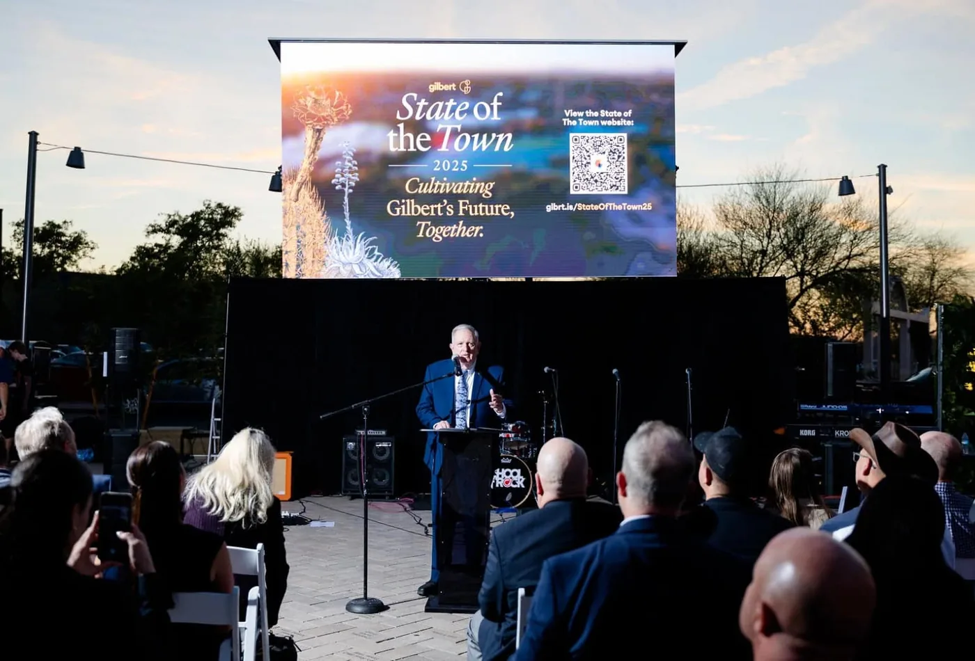 MOBO MB-15E enclosed LED trailer staging the Gilbert State of the Town address