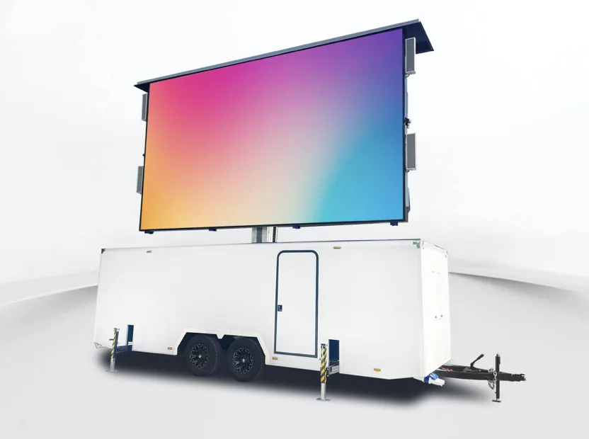 MOBO MB-22E LED screen trailer, 20' x 11.5' enclosed