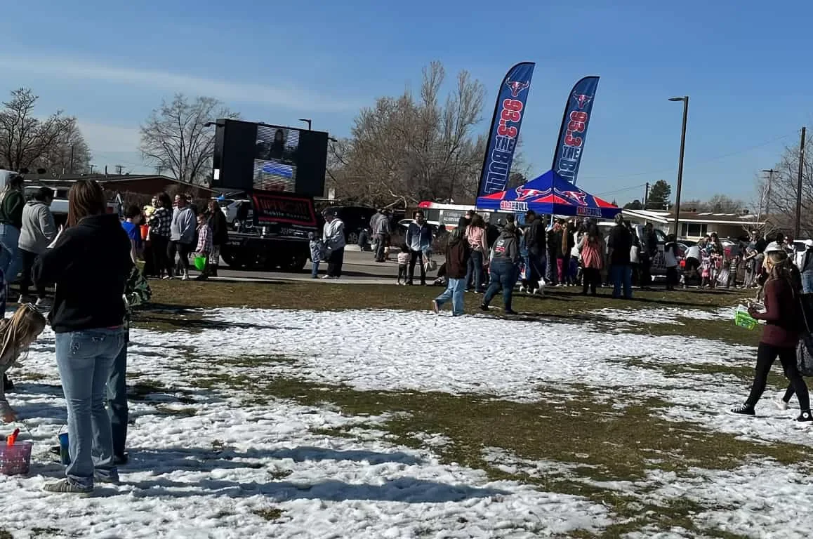 MOBO MB-5D LED screen trailer at the West Haven and Roy Easter egg hunt in Utah